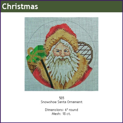 585 - Snowshoe Santa Ornament